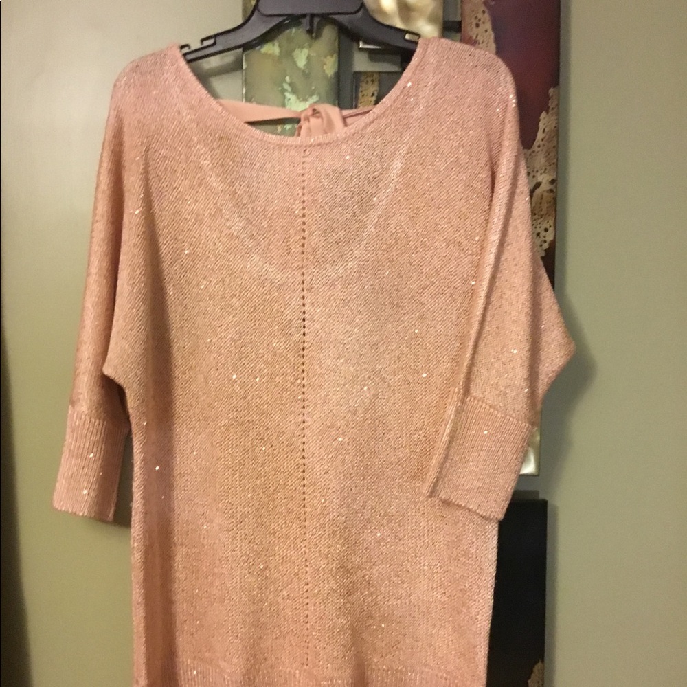 Peach Sparkle Dressy Sweater